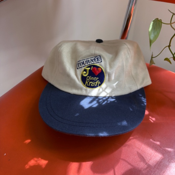 RARE vintage Kraft Dinner French Promo your dad hat 2 tone strap back - Picture 8 of 8